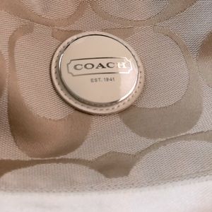 Canvas cream coach purse